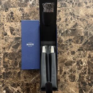 Royce Black Leather cigar flask carrying case